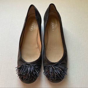 Sesto Meucci gray beaded tassel fridge size 6